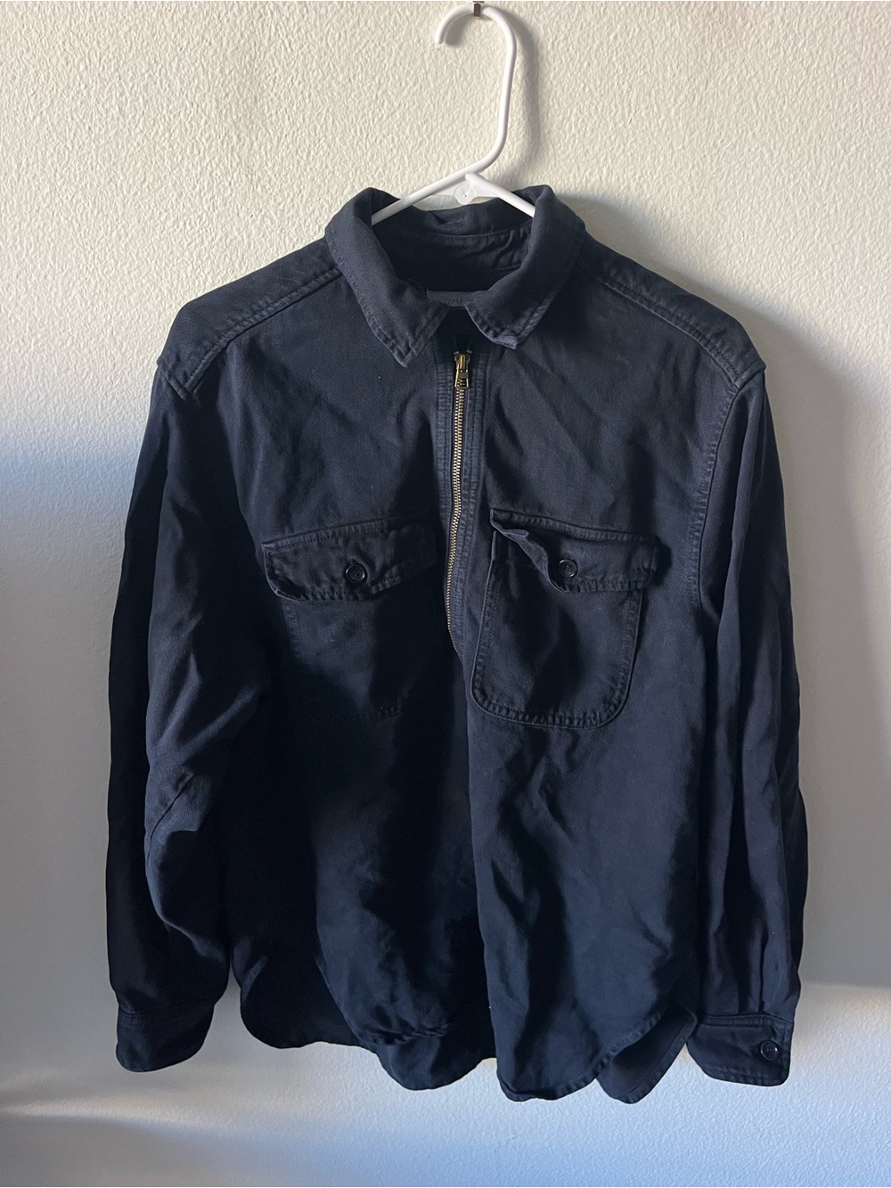 OZMA Zip Popover, Broken Twill, Navy